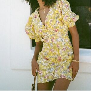 Sabo Skirt Yellow Floral Mini Dress